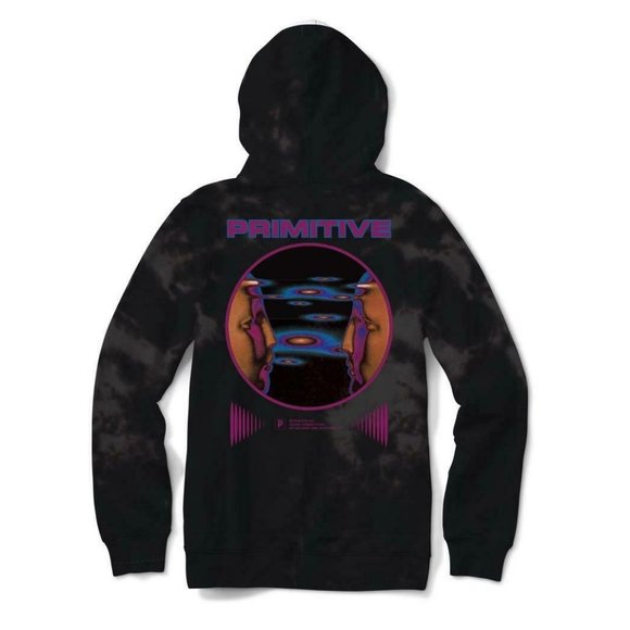 Primitive Skate Apparel Men's Systems Washed Tie Dye Pullover Hoodie Sweatshirt - Picture 3 of 11
